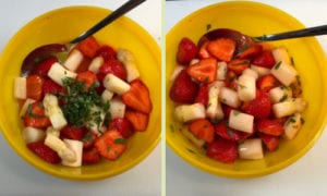 Spargel-Erdbeer-Salat mit Minze - Anleitung